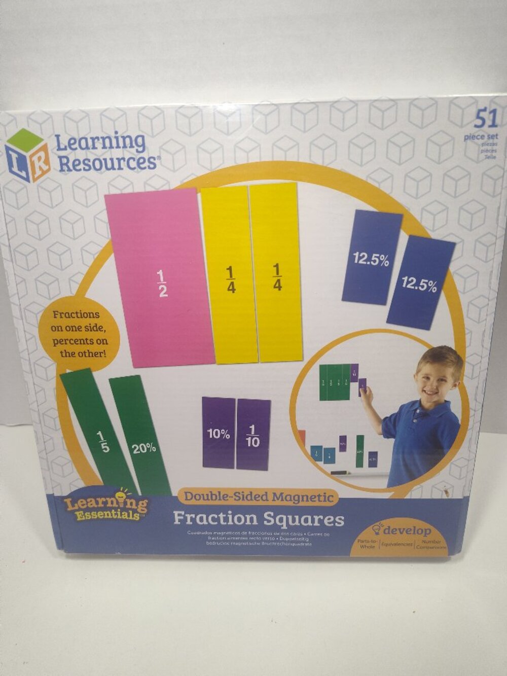 Learning Resources Double-Sided Magnetic Fraction Squares LER1617 51 Pc Sealed